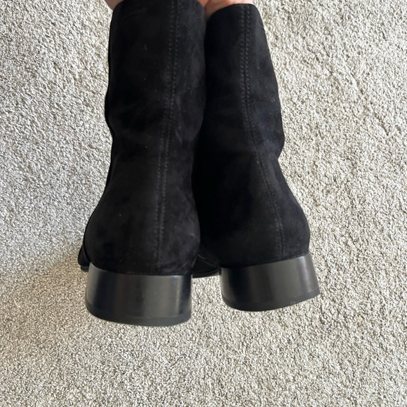 Vagabond Mona Women’s Size 39 Minimal Zip Heel Black Suede Leather Boots Booties - Picture 5 of 7